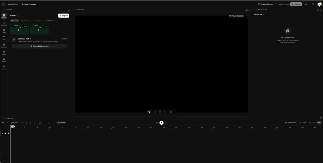 Prepare the audio